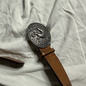 Brown Leather kids belt with Silver Accents